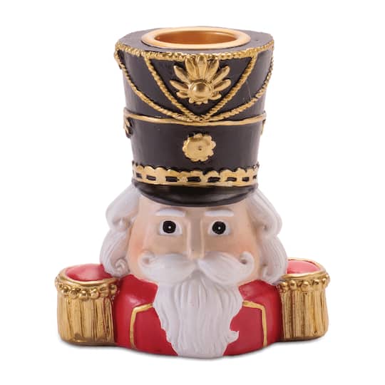 Melrose 3.25" Nutcracker Head with Taper Candle Holders, 2ct.